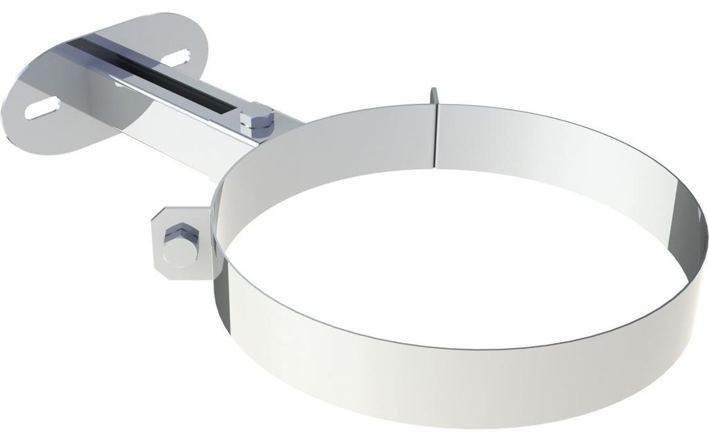 Jeremias DW-FU Wandhalter Design Plus Ø 130 mm verstellbar 50-150 mm doppelwandiges Edelstahl-Abgassystem für Öl Gas Festbrennstofffeuerstätten