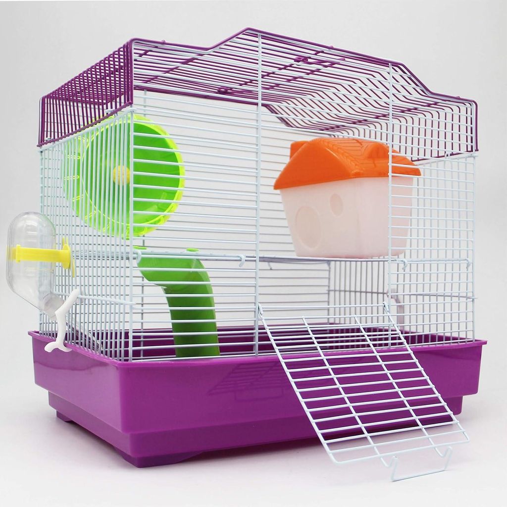 Hamsterkäfig mit Hamsterspielzeug - Hamsterkäfig - Hamsterhaus - Nagergehege - Nagerkäfig