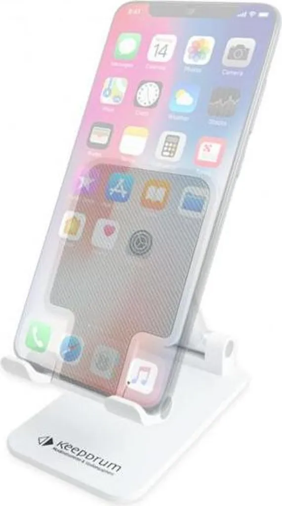 Keepdrum DPHS Bianco: Supporto Smartphone Pieghevole da Scrivania - 2