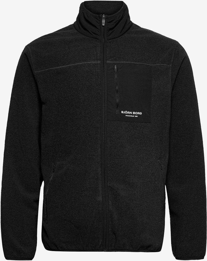 Björn Borg - Herren - STHLM Fleecejacke - Schwarz/Weiß - Gr. M