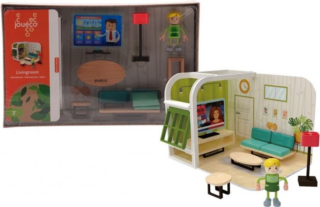 Jouéco Holz Puppenhaus Wohnzimmer Spielset - Lernspielzeug
