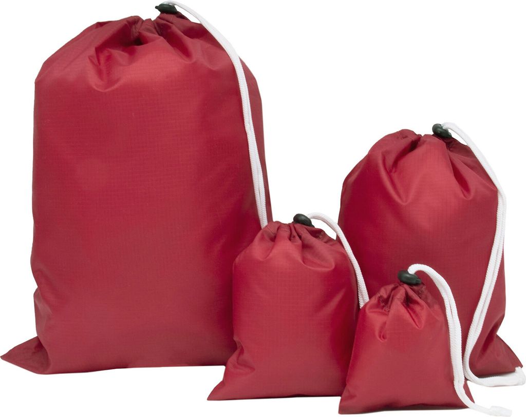 4er Set Aufbewahrungstasche, Camping Reisetasche in versch. Größen, rot