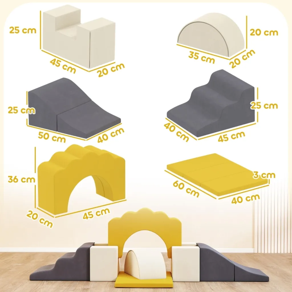 Blocs d'escalade souples et colorés en mousse pour bébé, pack de 7 - 2