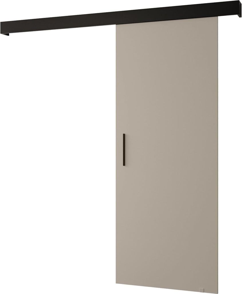 MEBLE KRYSPOL Salwador 1 Schiebetür, 90x204 cm, Kaschmir, Schwarz , Schwarz