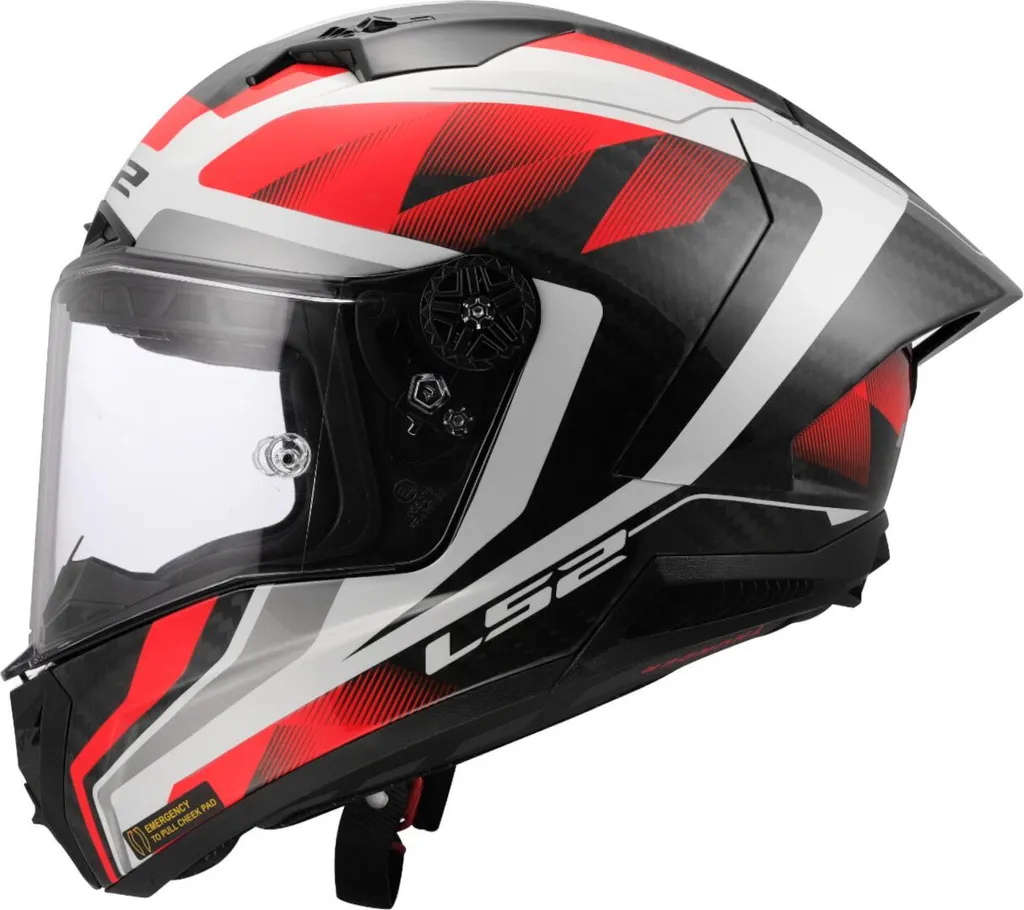 Casque intégral racing LS2 FF805 Thunder GP Carbone blanc et rouge