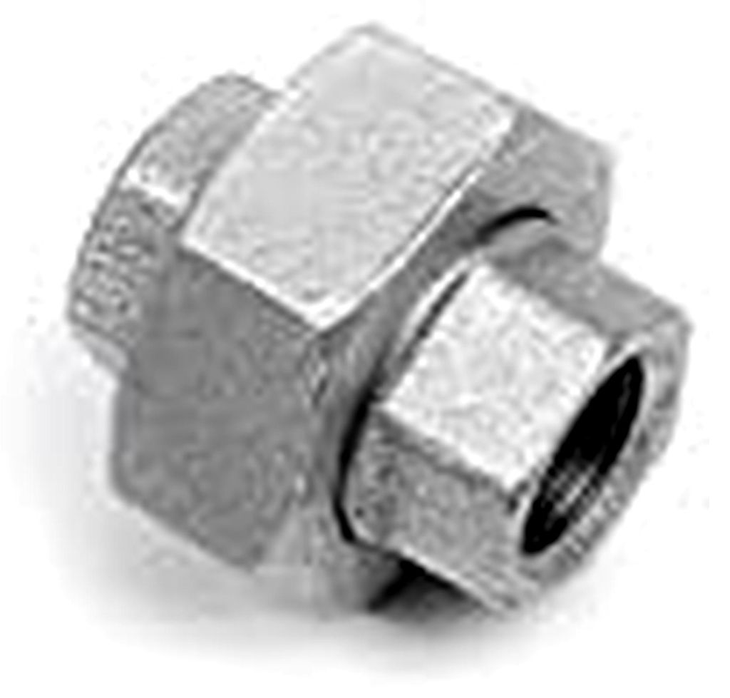 Gewindefitting Verschraubung flachdichtend IG/IG 1/2" 3/4" 1" 5/4" 6/4" 2" DVGW Temperguss verzinkt