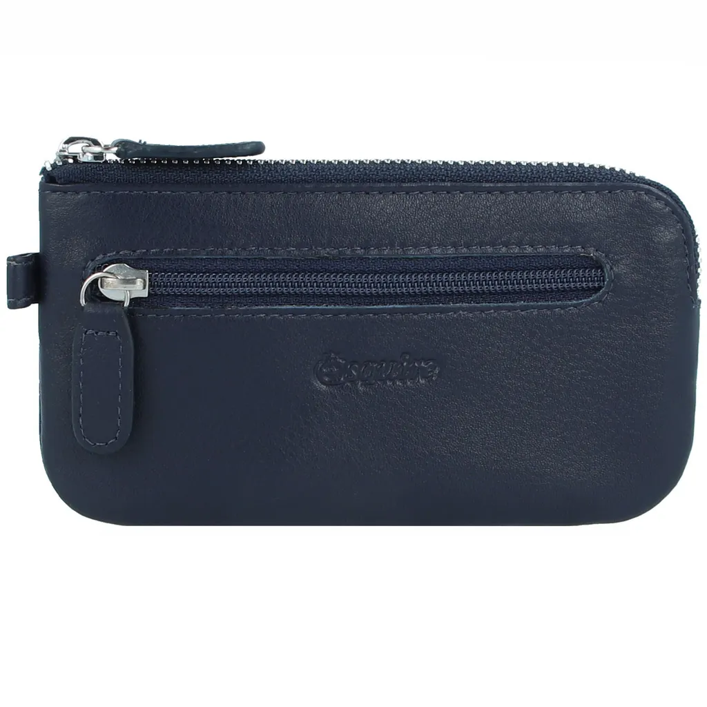 Portachiavi Esquire Viktoria Pelle Navy Blu - Organizzatore con Zip - 4
