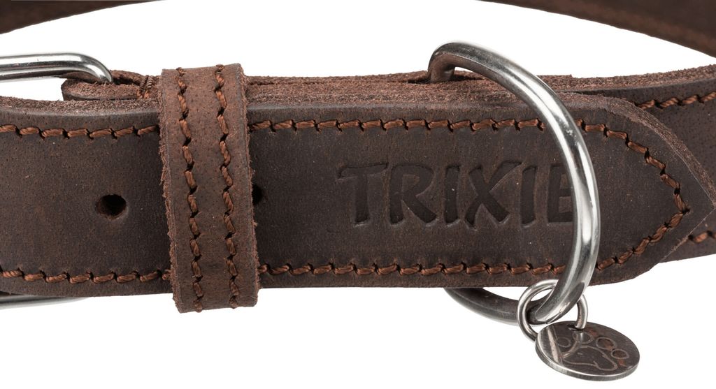 Trixie Kožený obojok RUSTIC - tmavohnedý Veľkosť: Obrázok produktu 5
