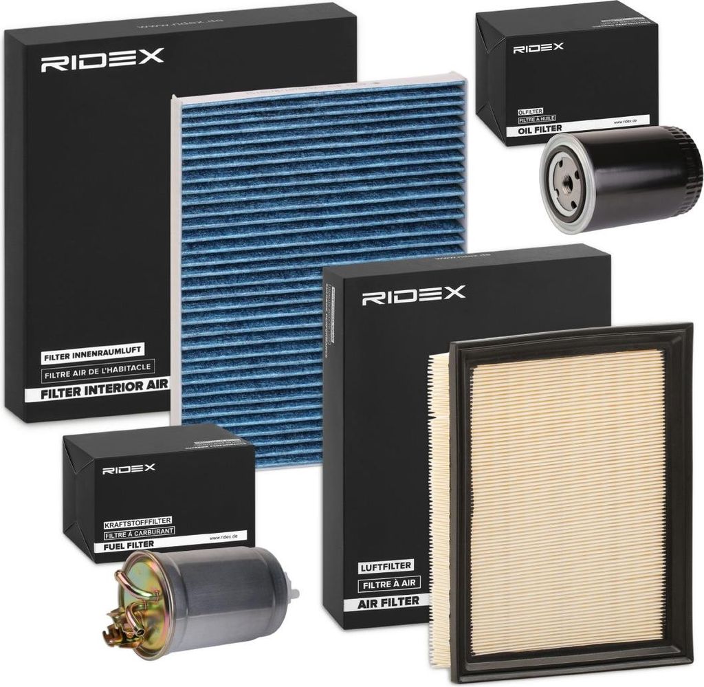 RIDEX Filterset Inspektionspaket Filtersatz für VW GOLF III (1H1) Golf IV Cabrio (1E) Golf III Cabrio (1E7) GOLF III Variant (1H5) Vento (1H2)