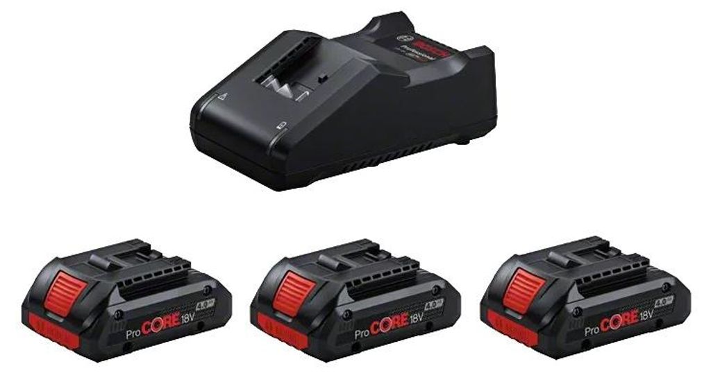 Pack de 3 batteries 18V ProCORE 4Ah + chargeur GAL 18V-40 - Image du produit 