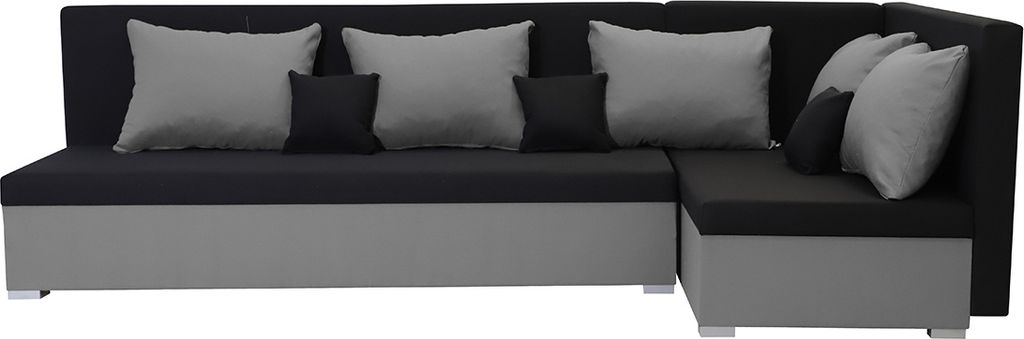 Ecksofa mit Schlaffunktion ARKO - Schwarz/hellgrau