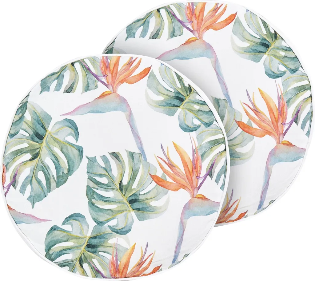 Coussin de Terrasse Rond 40 cm pour Mobilier de Jardin Monstera