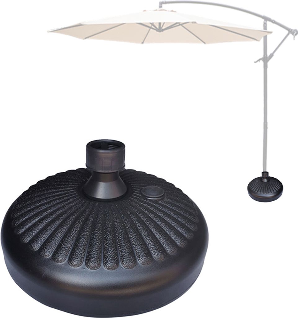 Schirmstaender, mit Sand oder Wasser gefuellter Sockel, tragbarer Schirmstaender fuer die Terrasse, Innenhoefe, Gaerten, Schwimmbaeder, befuellbare...