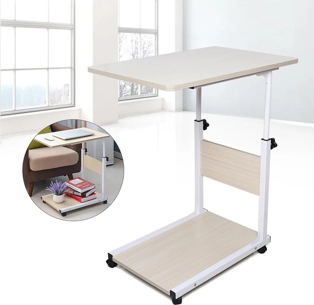 Tavolo per computer - Tavolo per computer - Rettangolare - 68 x 51 x 7 cm - Da assemblare - Senza spazio di archiviazione - Non pieghevole - Bianco