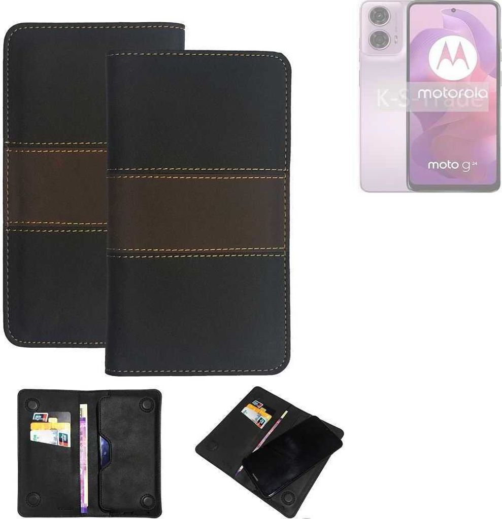 K-S-Trade Hülle Handyhülle kompatibel mit Motorola Moto G24 Schutzhülle Walletcase Bookstyle Tasche Schutz Case Handytasche Wallet Cover Kunstleder