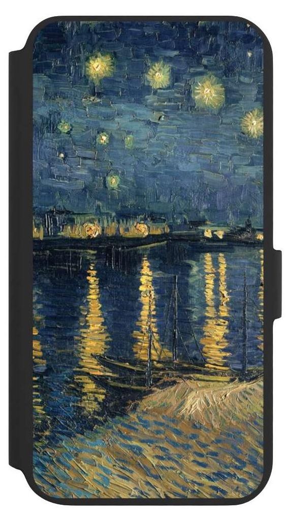 NIVOCASE Klapphülle für Samsung Galaxy S22+ Handyhülle aus Kunst Leder NIVOflip schwarz Kunst Malerei