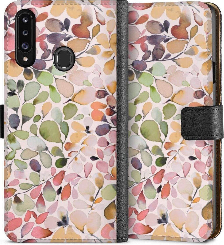 DeinDesign Klapphülle für Samsung Galaxy A20s Handytasche Lederhülle Tasche Muster Pattern Eukalyptus