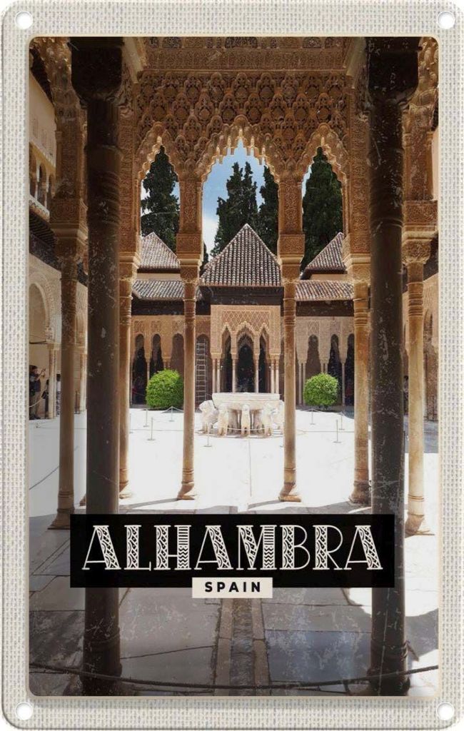vianmo Blechschild 18x12 cm Alhambra Spain Tourismus Bildmotiv Reisemotiv Abenteuer Reisen Urlaub