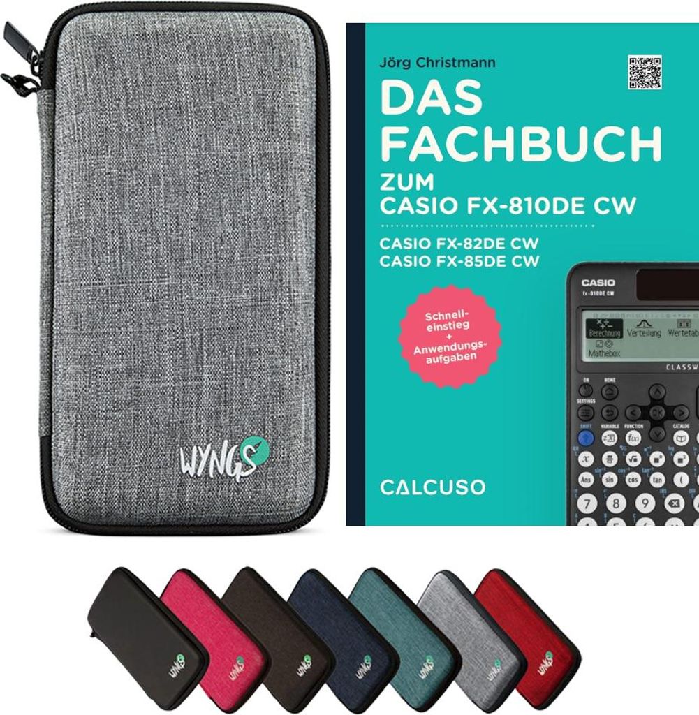 CALCUSO Zubehör Standardpaket Hellgrau kompatibel für Taschenrechner Casio FX-810DE CW