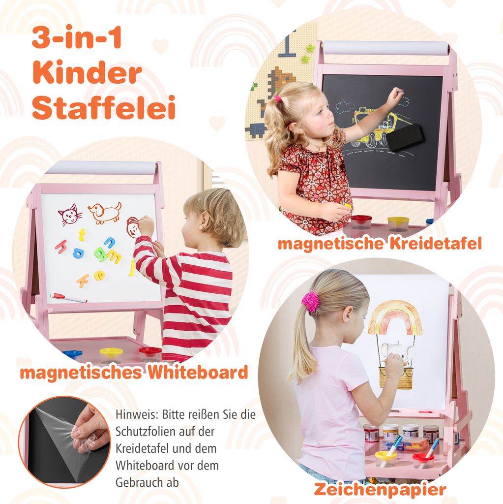 Lavagna Magnetica per Bambini, 4 Colori Colorati Lavagnetta Magica