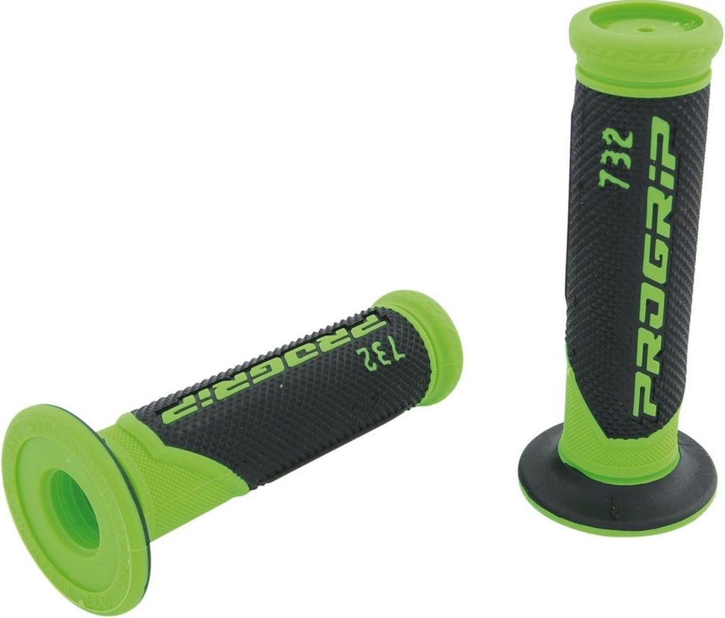 Progrip Griffgummi 732 Grün / Schwarz Fluo Geschlossen Paar Ø22/25mm Länge 125mm