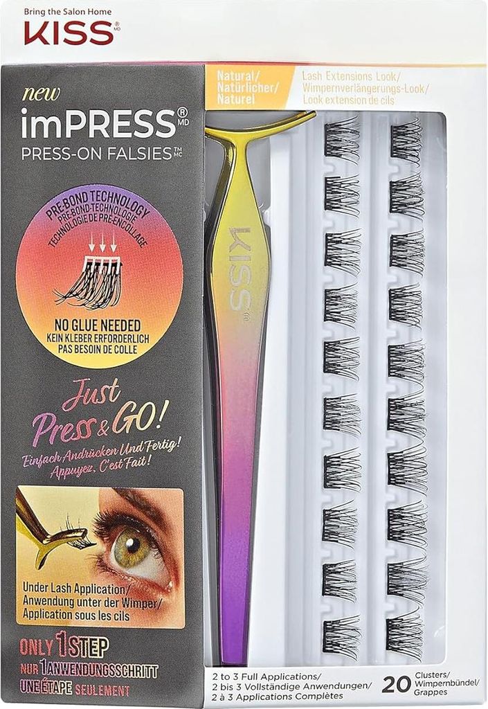 Kiss Impress Falsies Press-On-Wimpern-Kit #01 Natural