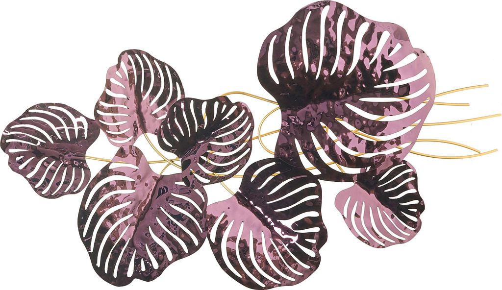 BELIANI Wanddekoration Purpur Eisen Blätter Einteilig Handgemacht Modern Wandobjekt Wanddeko für Schlafzimmer Wohnzimmer Flur Küche Esszimmer