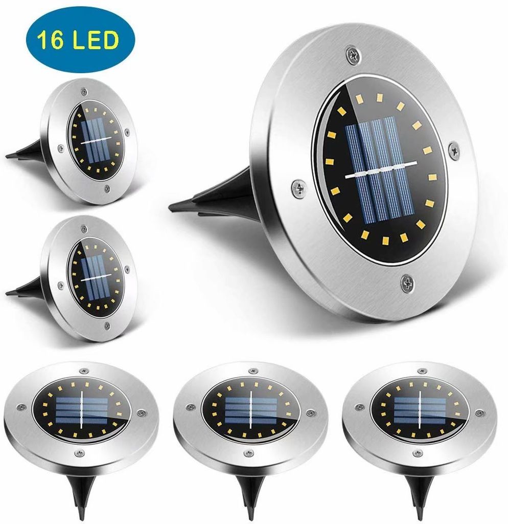 LED Solar Garten Bodenleuchte 8 LEDs Solarlampen für Innenhof Gehweg 