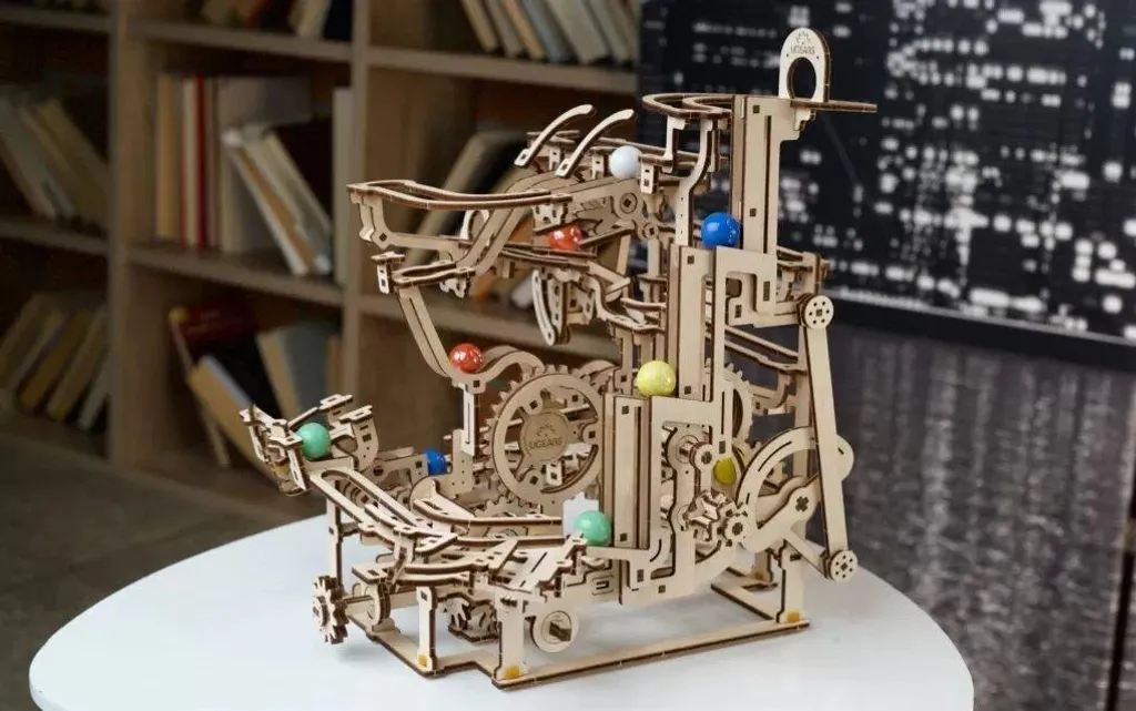 Puzzle 3D Bois Marble Run Horizontal Hoist - Circuit à Billes Mécanique - 13
