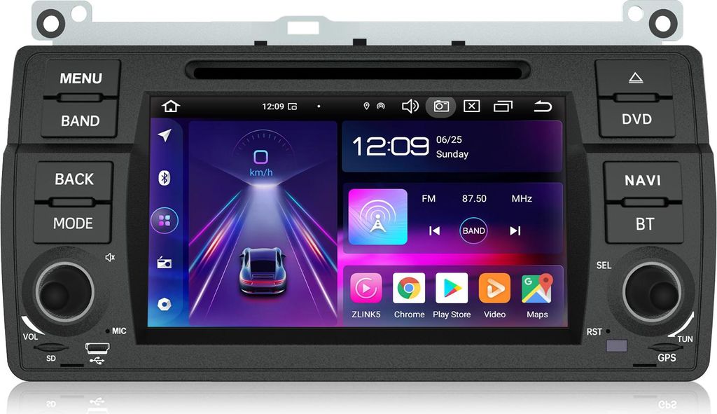 Android Autoradio geeignet für BMW E46 1999-2004 Wireless CarPlay Android Auto 4G WiFi GPS Navi 8Kern 7 Zoll 4+64GB