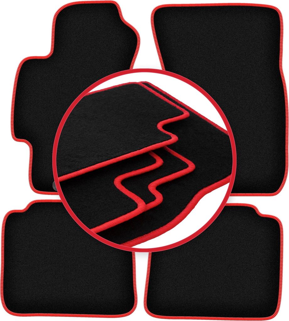 CARLUX-RED Autofußmatten für: Subaru Impreza III GH Fließheck, Kombi, WRX (2007-2013)