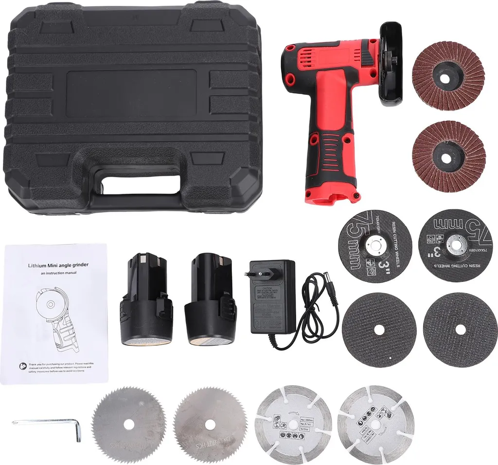 Mini meuleuse d'angle sans fil 13000 tr/min avec 2 batteries 3900mAh