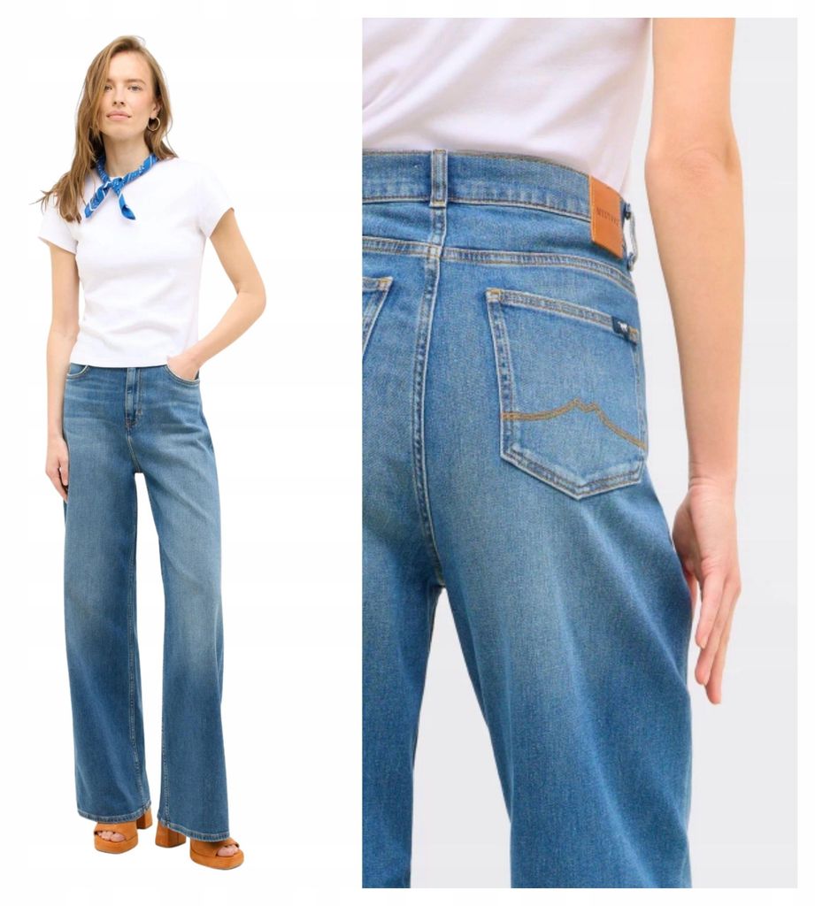 Mustang | Damenjeans Luise Wide Denim Blue Wide Leg High Waist moderne Oversize Damenjeans W29 L32
