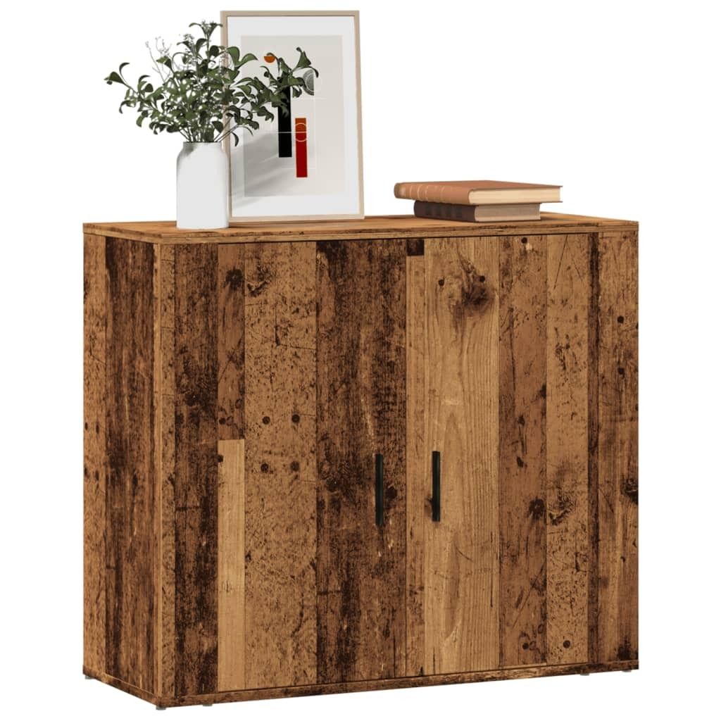 " "Sideboard - praktischem Design - Wohnzimmerschrank - Kommde für Flur - Altholz-Optik 80x33x70 cm Holzwerkstoff NeuMöbel 2251876