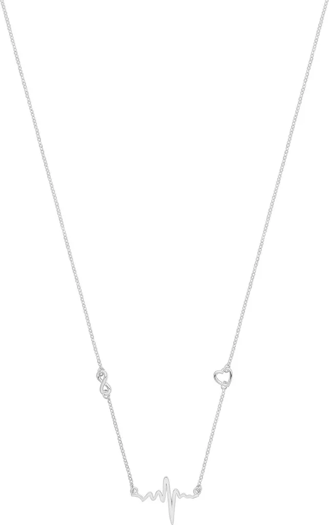Collier Femme Plaqué Rhodium Argent Fin 925 - 46cm x 23mm TRS31098