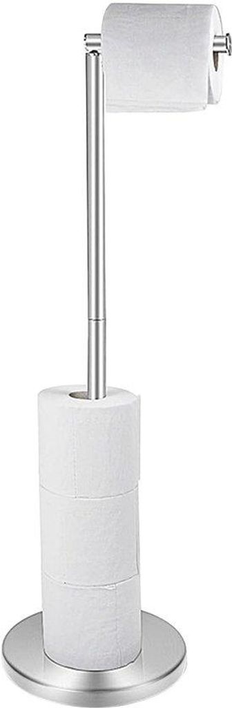 Freistehender Toiletrollhalter aus Edelstahl, Toiletrollhalter für die Badewanne (Silber)