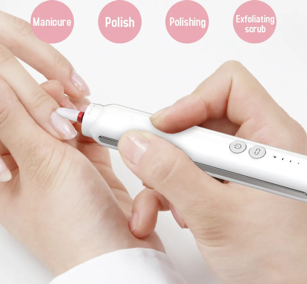 INF Ponceuse à ongles électrique portable 3 vitesses avec lumière LED - 5