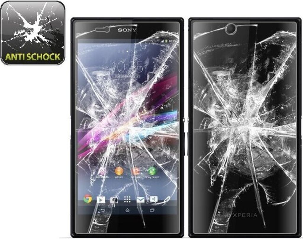 4x Panzerfolie für Sony Xperia Z Ultra ANTI-SCHOCK Displayschutzfolie HD KLAR FB