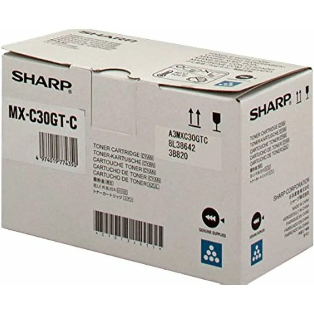 Toner Originale Ciano Sharp MX-C30GTC - Colori Brillanti e Definiti - 2