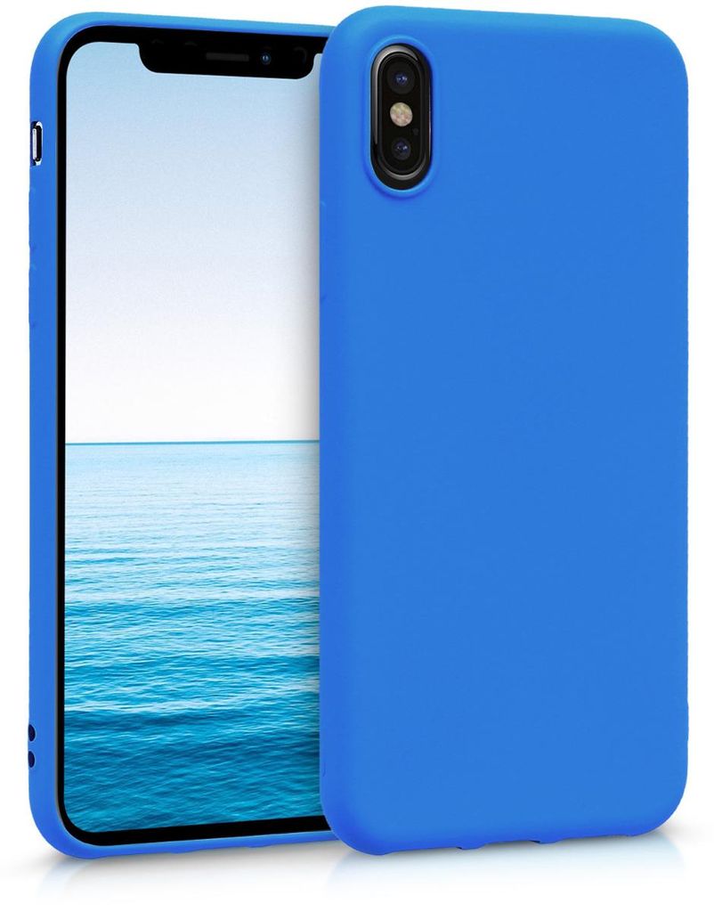kwmobile Handyhülle für Apple iPhone X Hülle - TPU Case - Kabelloses Laden - Schutzhülle Cover in Neon Blau