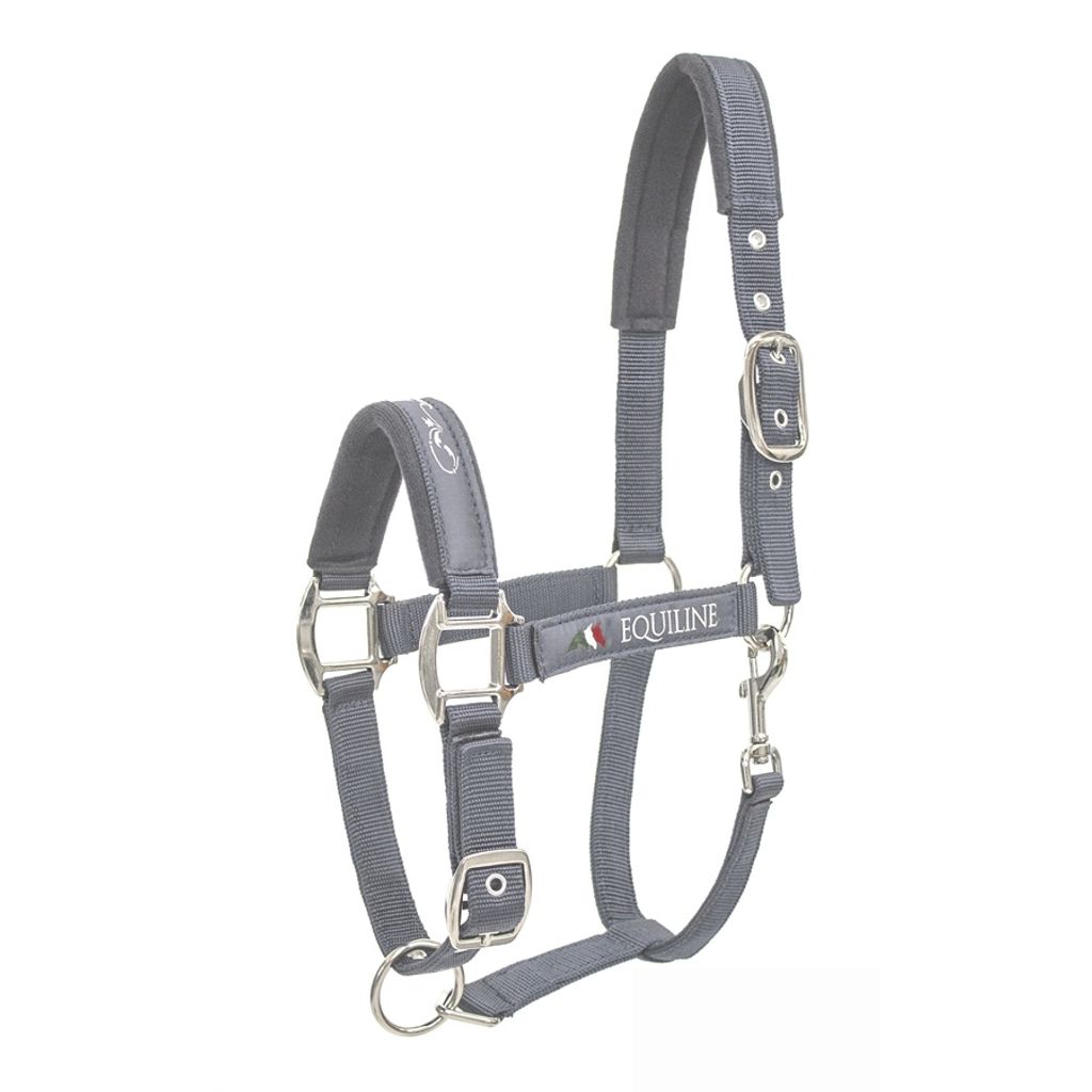 Equiline Timmy Halfter mit floralem Muster, satinierten Metallteilen und Neoprenpolsterung