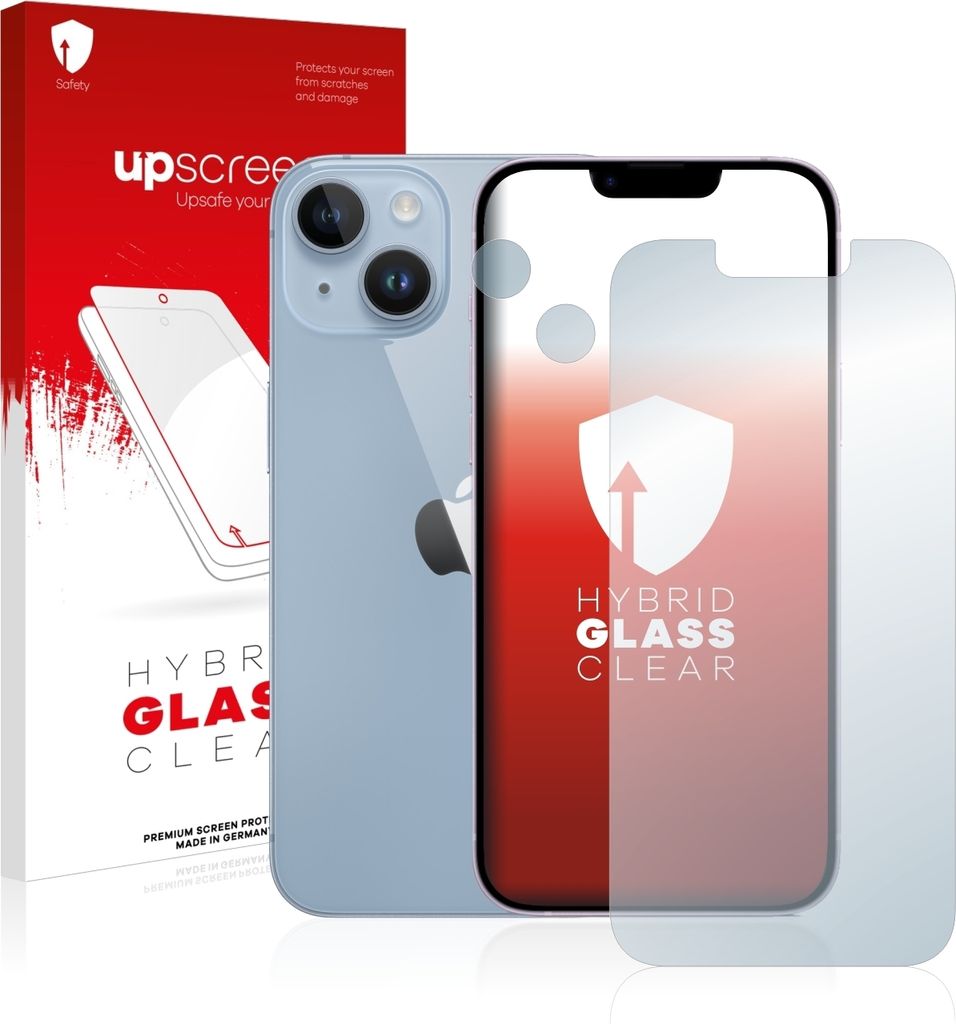upscreen Schutzglas für Apple iPhone 14 (Display+Kamera) Schutzfolie Panzer Folie Glas Display Schutz klar