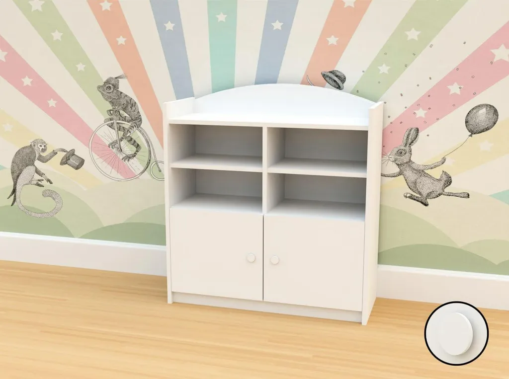 Armoire Étagère de Rangement Blanche pour Livres et Classeurs Enfant
