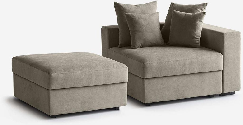 Modulare, individualisierbare Polstermöbel mit wasserabweisendem Pouf Cortina N SX - Taupe