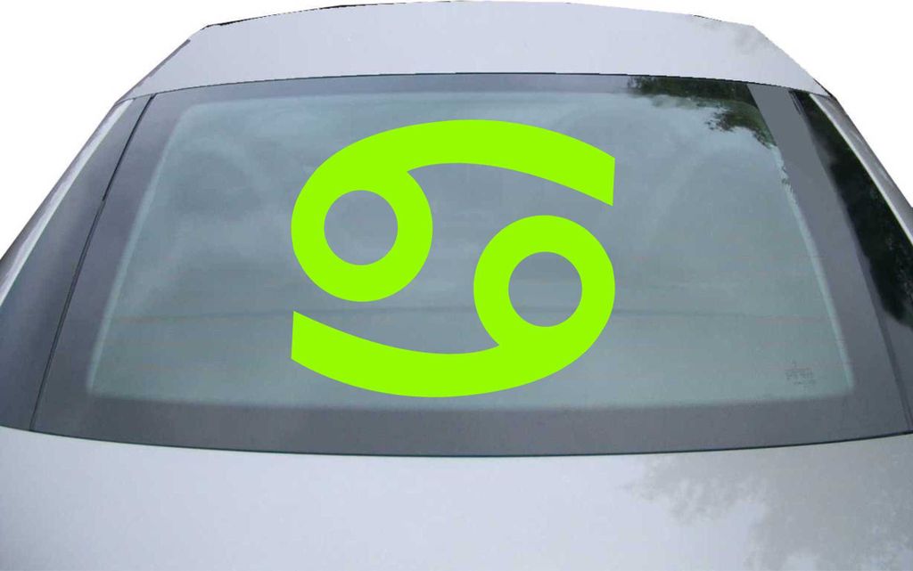 Indigos UG - Aufkleber Heckscheibe & Motorklappe DE2421 - neongrün - 600x514 mm - Krebs Sternzeichen - Auto Scheiben Fenster Heckklappe Tuning Rac...