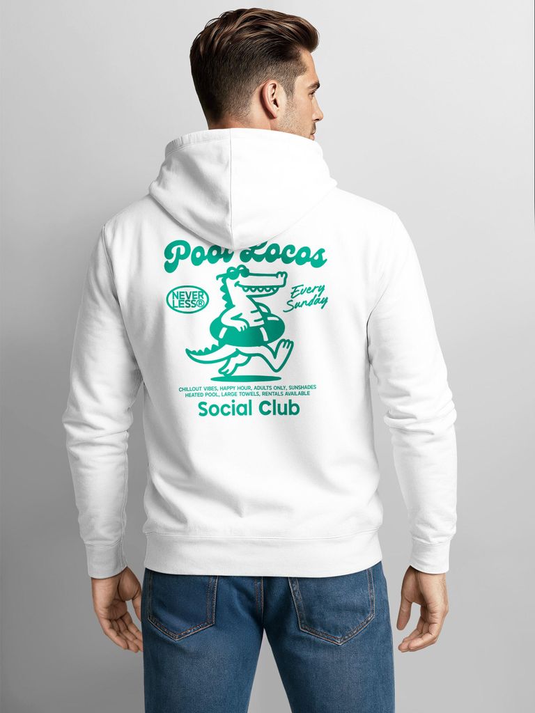 Herren Hoodie Krokodil Design Neverless Pool Locos Social Club Kapuzenpullover Every Sunday Edition Fashion Streetstyle Neverless
