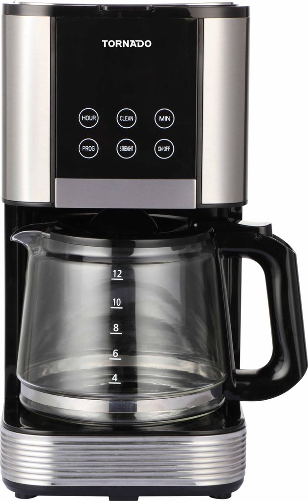 Tornado Amerikanische Kaffeemaschine, 1000W, 1.5L, Edelstahl, Anti-Tropf, Warmhaltefunktion, Glaskaraffe