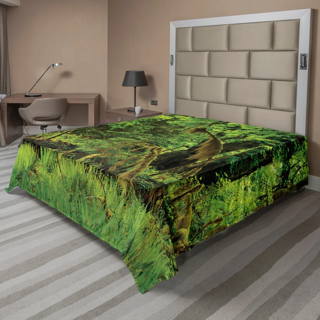 Drap de lit doux motif Nature Sauvage Vert - Confort Premium 244x205