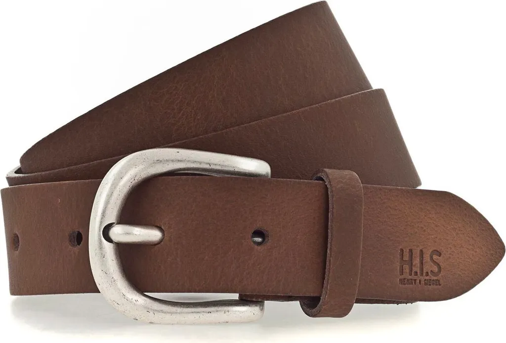 H.I.S Pelle Cintura Marrone 30mm W75 - La Vera Pelle da Indossare