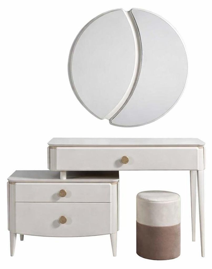 Schlafzimmer Set Modern Weiß Schminktisch Designer-Spiegel Elegant